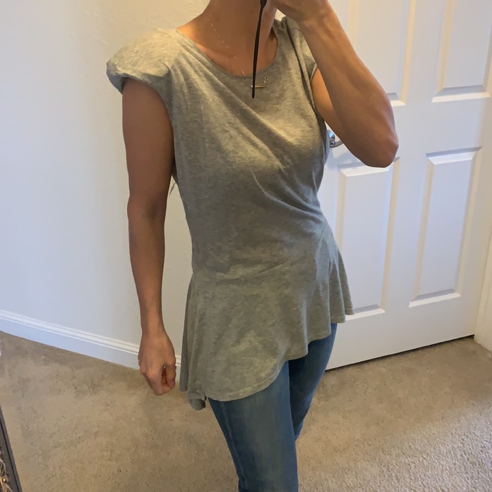 🦓torn by Ronny kobo cascade peplum top size M